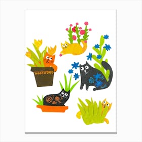 Gardencats Canvas Print