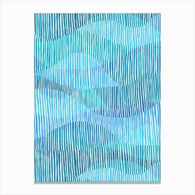 Linear Waves - Blue Canvas Print