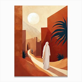 Jesus In The Desert, Middle East Canvas Print