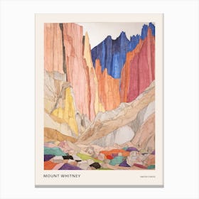 Mount Whitney United States 4 Colourful Mountain Illustration Poster Canvas Print