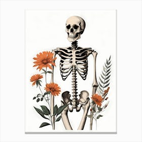 Floral Skeleton Botanical Anatomy (21) Canvas Print