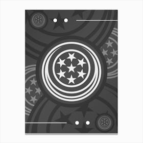 Abstract Geometric Glyph Array in White and Gray n.0038 Canvas Print