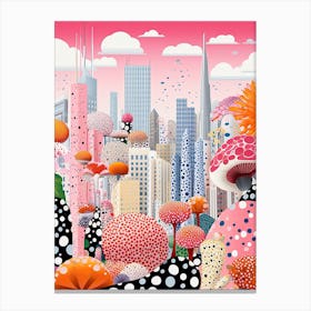 Tokyo, Illustration In The Style Of Pop Art 4 Canvas Print