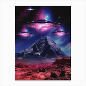 Exploring The Universe | Retro Sci-Fi Canvas Print