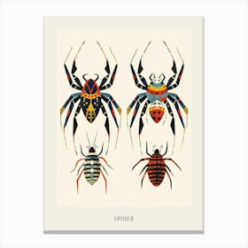 Colourful Insect Illustration Spider 9 Poster Canvas Print