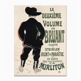 The Second Volume By Bruant (1893), Henri de Toulouse-Lautrec Canvas Print