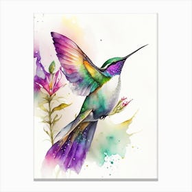 Berylline Hummingbird Cute Neon 4 Canvas Print