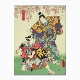 Tanzen Roppo Kohtaus Shosagoto Näytelmässä, 1856, By Utagawa Kunisada Canvas Print