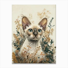 Devon Rex Cat Japanese Illustration 1 Canvas Print