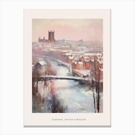 Dreamy Winter Painting Poster Durham United Kingdom 3 Canvas Print