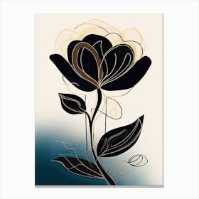 Line Art Tulips Flowers Illustration Neutral 16 Canvas Print