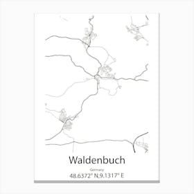 Waldenbuch,Germany Minimalist Map Leinwandbilder