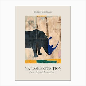 Rhino 1 Matisse Inspired Exposition Animals Poster Canvas Print