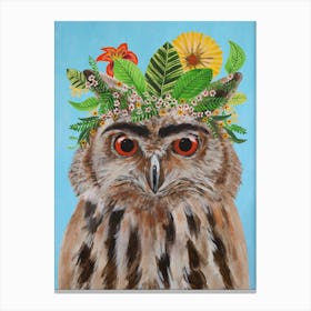 Frida Kahlo Owl Canvas Print