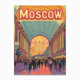 Aihrgdesign A 1970s Inspired Travel Poster For Moscow 1 Canvas Print