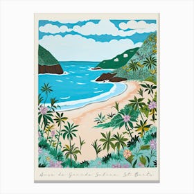 Poster Of Anse De Grande Saline St Barts, Matisse And Rousseau Style 2 Canvas Print