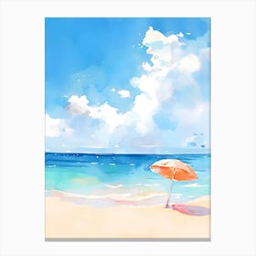 Watercolor Of A Beach 6 Canvas Print