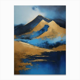 Blue And Gold Mountains Canvas Print