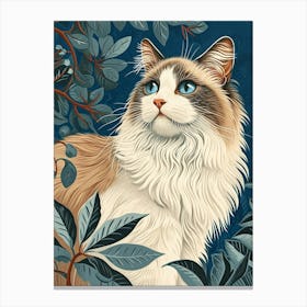 Ragdoll Cat Relief Illustration 2 Canvas Print