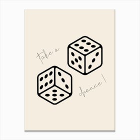 Take a Chance Dice Art, y2k, College Art, Dorm Decor Canvas Print