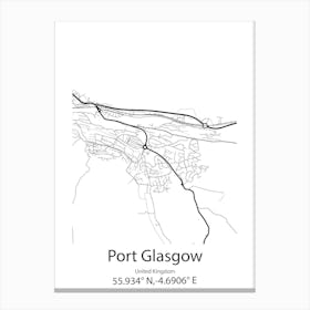 Port Glasgow,United Kingdom Minimalist Map Toile