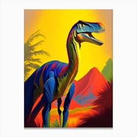 Herrerasaurus Primary Colours Dinosaur Canvas Print
