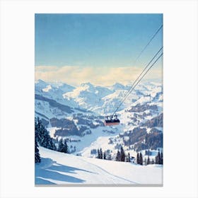 Adelboden, Switzerland Vintage Skiing Poster Canvas Print