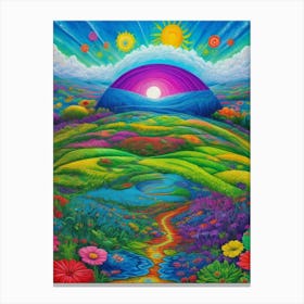 Psychedelic Colorful Landscape 1 Canvas Print