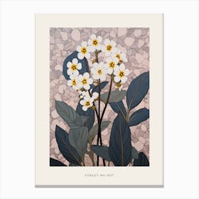 Flower Illustration Forget Me Not Flower 4 Poster Canvas Print