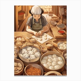Dumpling Making Chinese New Year 13 Canvas Print