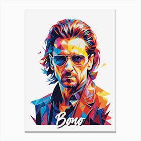 Bono U2 02 Portrait Music WPAP Pop Art Canvas Print