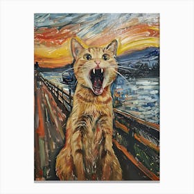 Fantastic Cat Screaming 17 Canvas Print