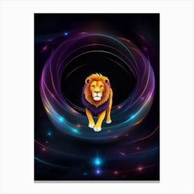 Lion In A Circle Canvas Print