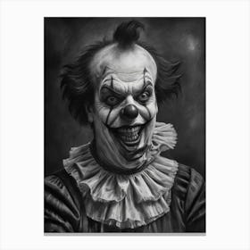 Twisted Laughter Creepy Freaky Clown Canvas Print