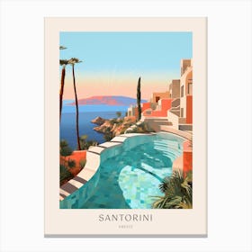 Santorini, Greece 3 Midcentury Modern Pool Poster Canvas Print