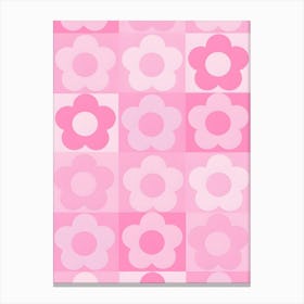 Pink Flower Pattern Canvas Print