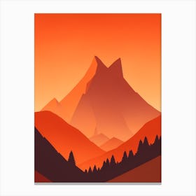 Misty Mountains Vertical Composition In Orange Tone 322 Canvas Print