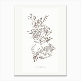 Bloom Monoline Asthetic Mnimalist Drawing Canvas Print