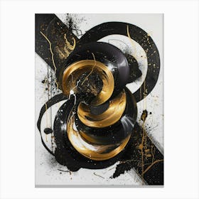 Gold And Black Abstract Painting 48 Canvas Print