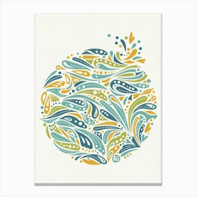 Groovy Splash [bright blue / green] Canvas Print