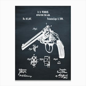 1889 Dan Wesson Pistol Canvas Print