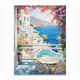 Seashore Coastal Terrace View Poster Canvas Print