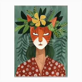 Fox In A Flower Crown Canvas Print