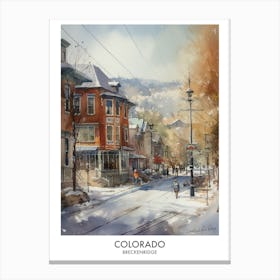 Breckenridge Colorado 3 Watercolor Travel Poster Canvas Print