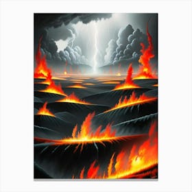 Lava And Lightning 1 Canvas Print