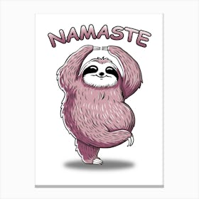 Namaste, Yoga Lover Sloth Canvas Print