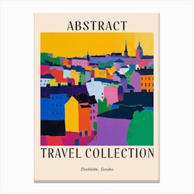Abstract Travel Collection Poster Stockholm Sweden 3 Canvas Print