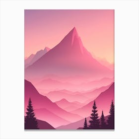 Misty Mountains Vertical Background In Pink Tone 27 Canvas Print