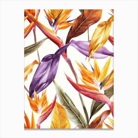 Bird Of Paradise Seamless Pattern 8 Canvas Print