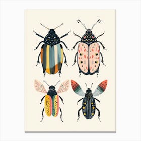 Colourful Insect Illustration Beetle 12 Canvas Print